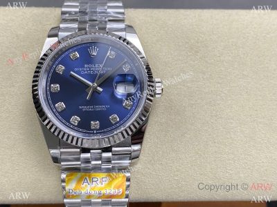 ARF Rolex Datejust Dandong 3235 Movement 36mm 72h Blue Face SS Jubilee Band Watch